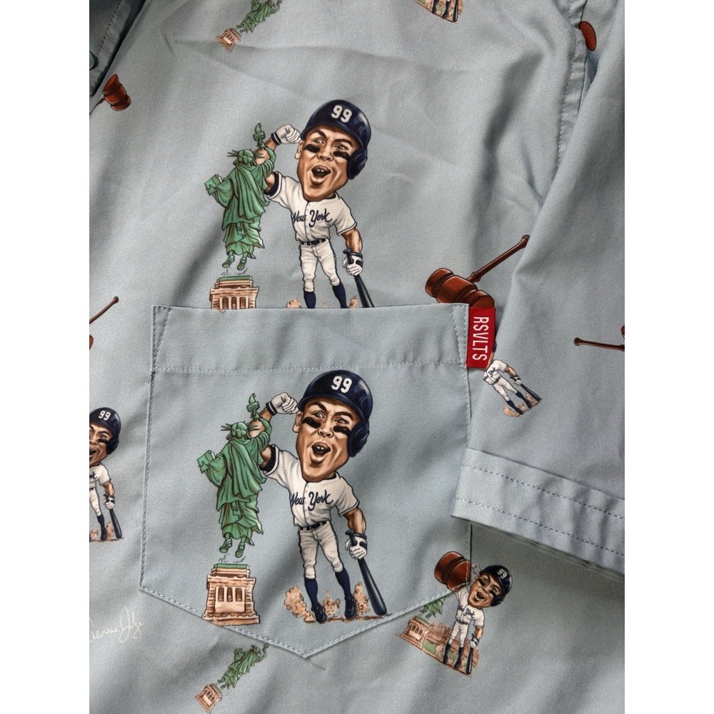 RSVLTS x MLBPA Aaron Judge "Liberty"  Mens 2XL XXL Short Sleeve Button Down - Picture 7 of 9